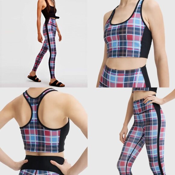 SPLITS59 Agathe Jacinthe Plaid Legging + Techflex Bra Matching Set / XS - Picture 6 of 14